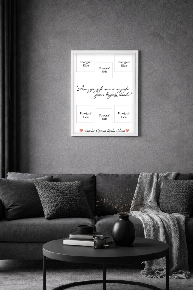 Anneler Gününe Özel Çerçeve Ve Fotoğraf Baskısı (30X40) Beyaz