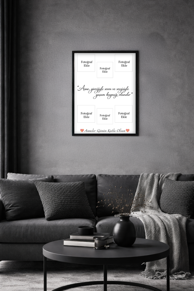 Anneler Gününe Özel Çerçeve Ve Fotoğraf Baskısı (30X40) Siyah