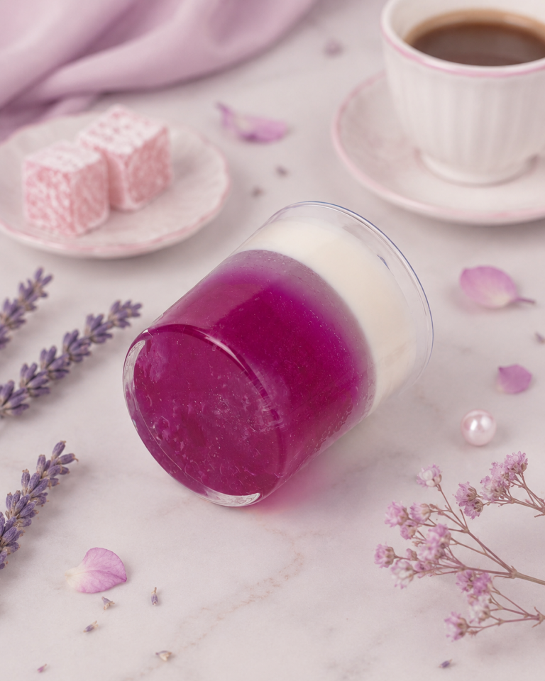 Gül Detaylı Kokulu Jel Mum Pembe