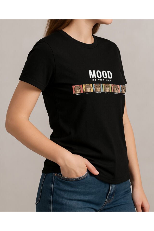 Tişört Unisex (Mood) Kadin Si̇yah - L