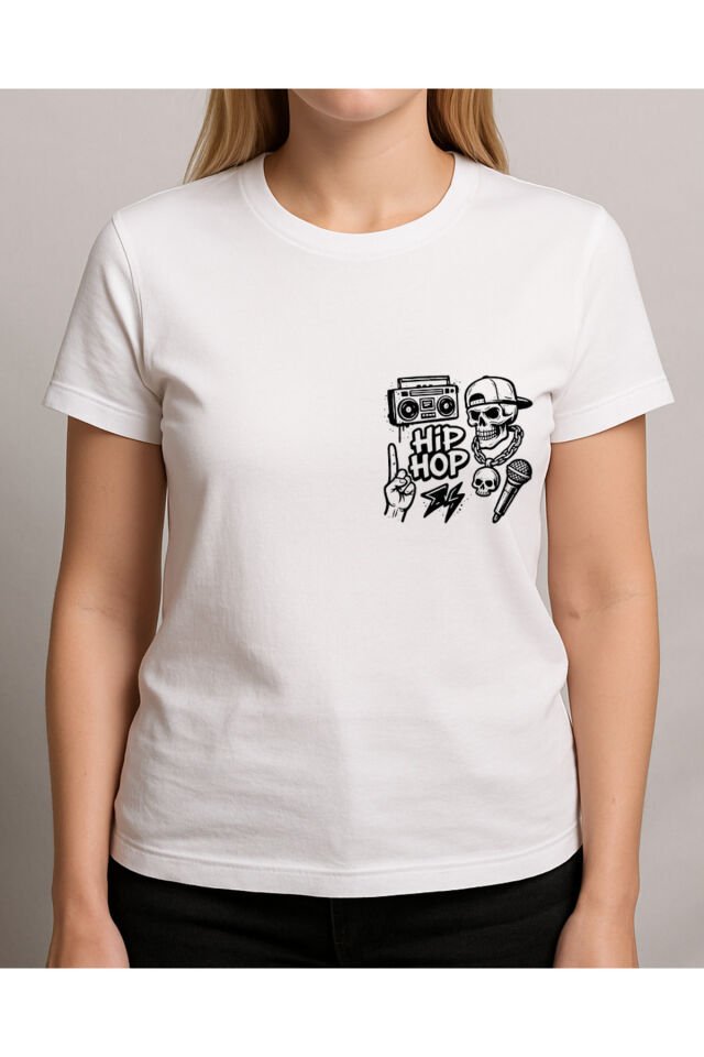 Tişört Unisex (HipHop) Kadin Beyaz - M