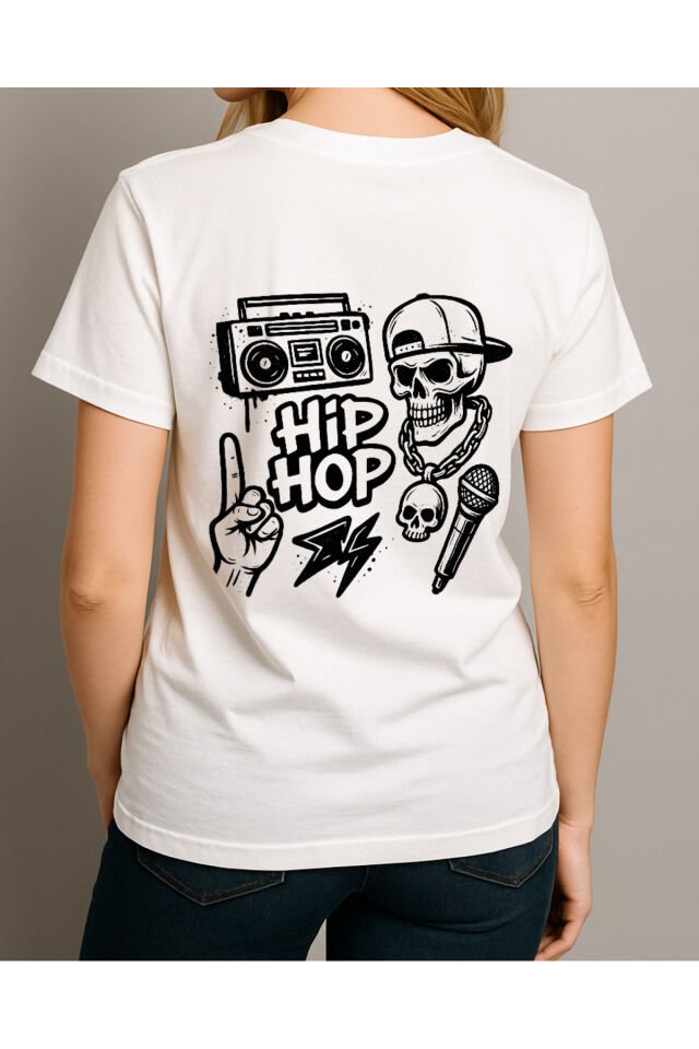 Tişört Unisex (HipHop) Kadin Beyaz - M