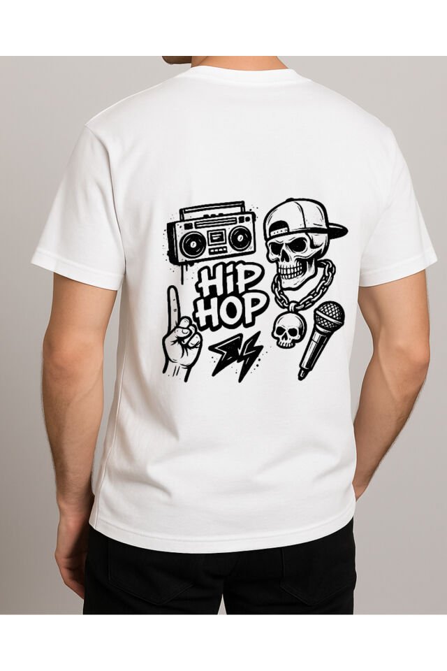 Tişört Unisex (HipHop) Erkek Beyaz - M