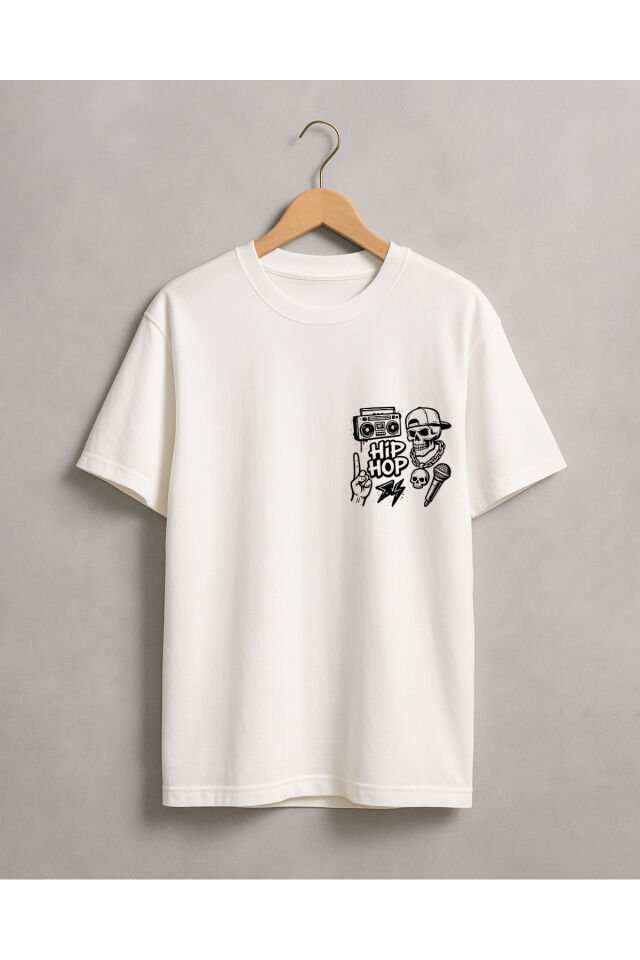 Tişört Unisex (HipHop) Erkek Beyaz - S