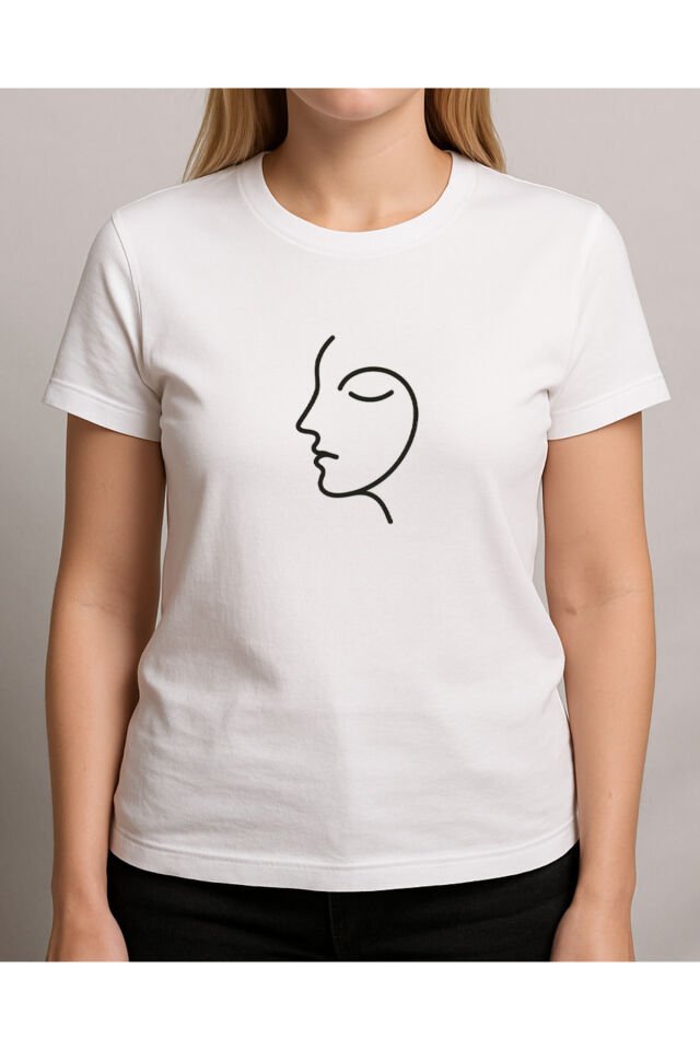 Tişört Unisex (Kadın) Kadin Beyaz - L