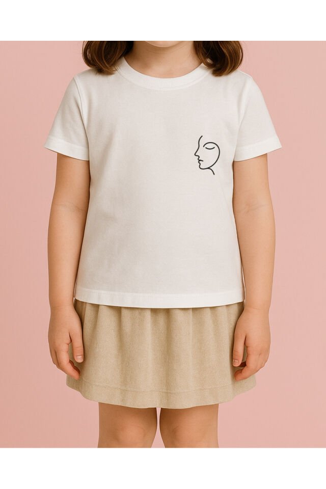 Tişört Unisex Çocuk (Kadın) Kiz Beyaz - 4-5 Yaş
