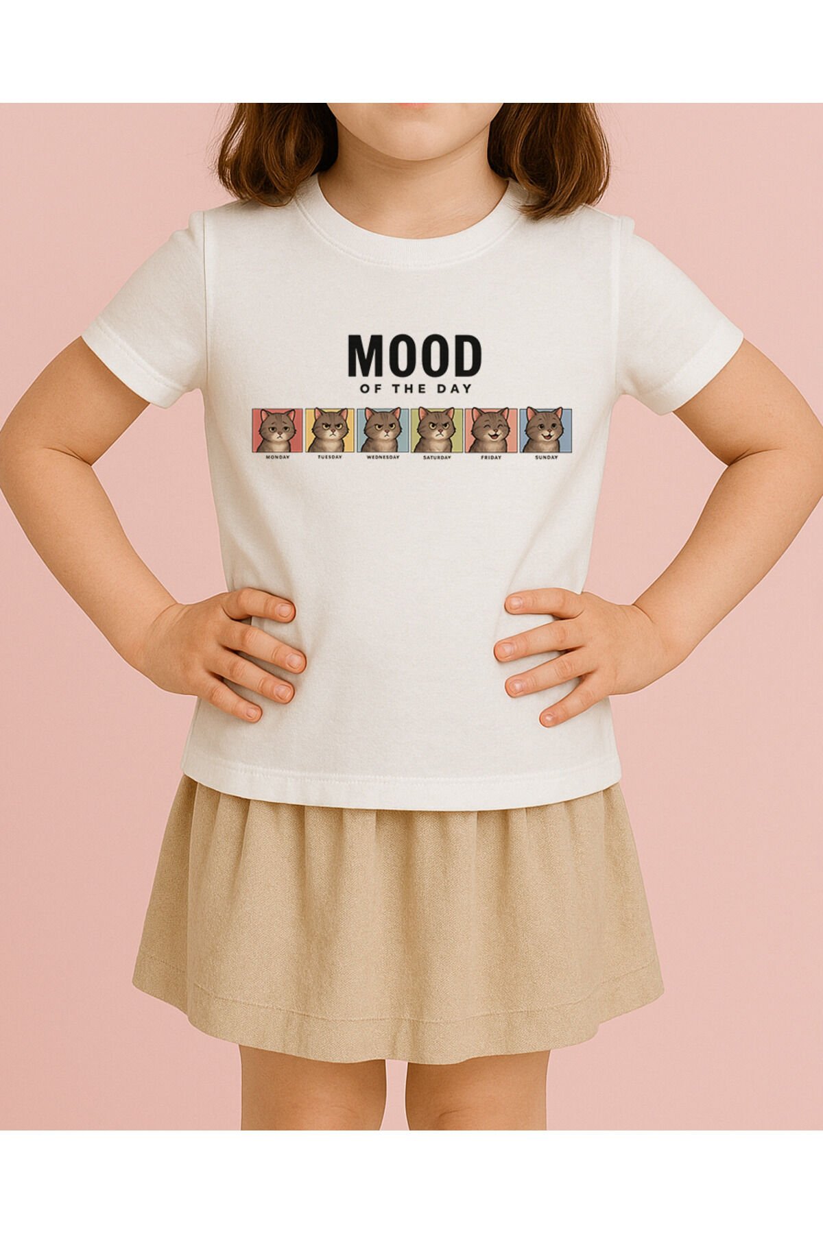 Tişört Unisex Çocuk (Mood) Kiz Beyaz - 10-11 Yaş
