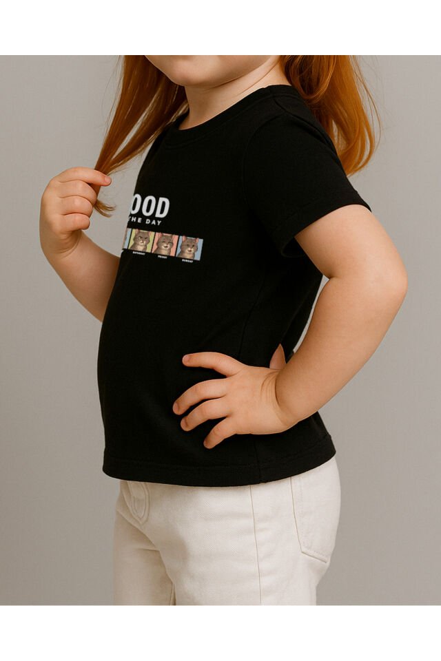 Tişört Unisex Çocuk (Mood) Kiz Si̇yah - 10-11 Yaş