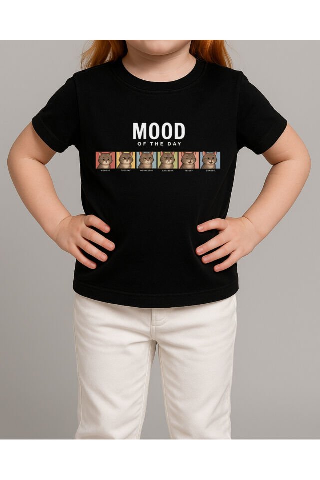 Tişört Unisex Çocuk (Mood) Kiz Si̇yah - 4-5 Yaş