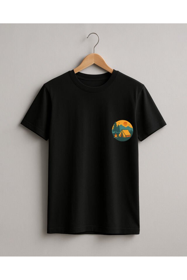 Tişört Unisex (Kamp) Erkek Si̇yah - XL