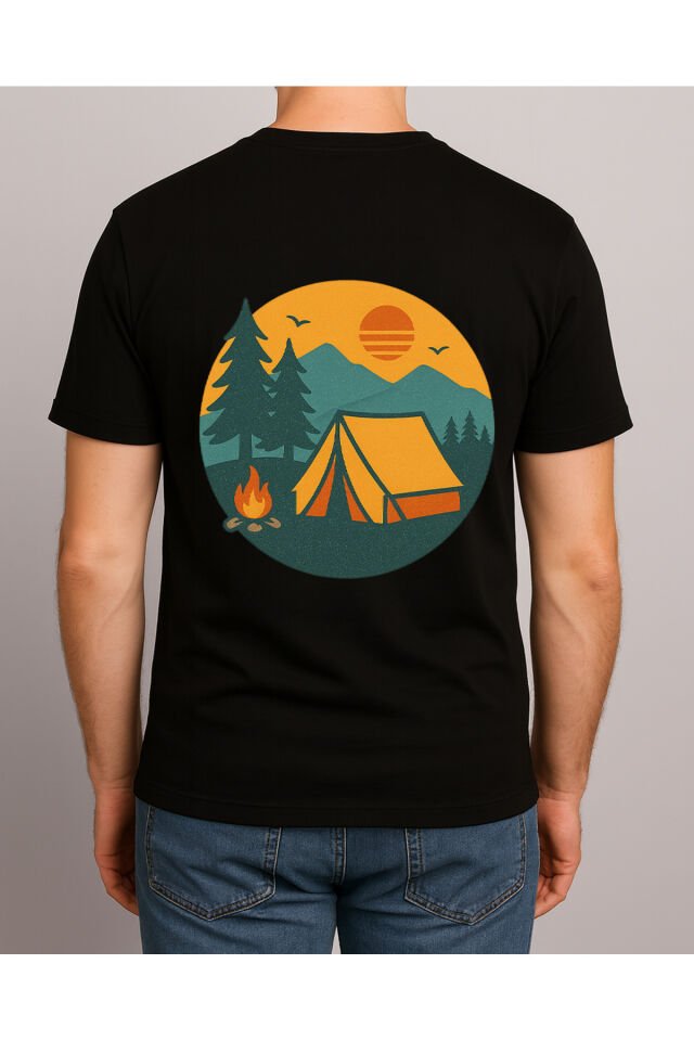 Tişört Unisex (Kamp) Erkek Si̇yah - XL