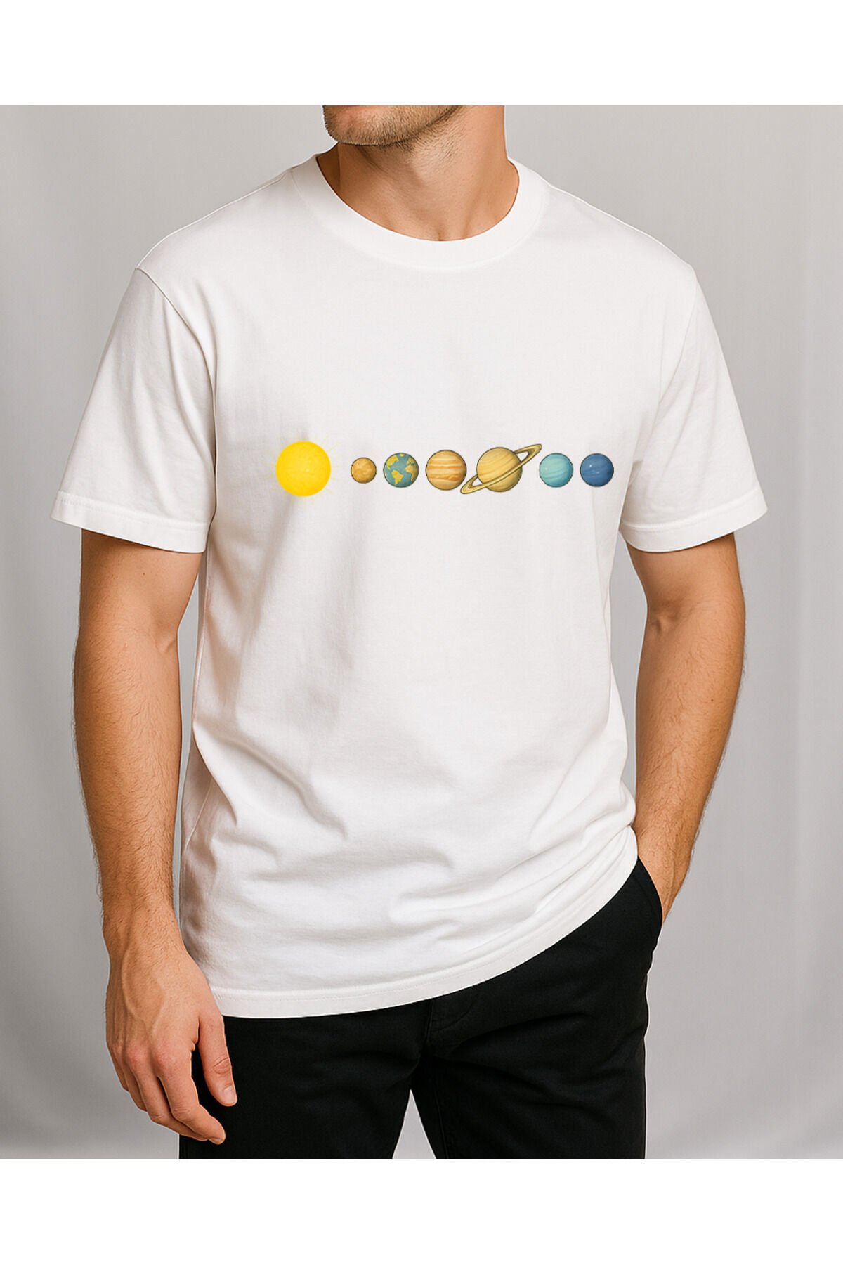 Tişört Unisex (Gezegenler Çizgi)