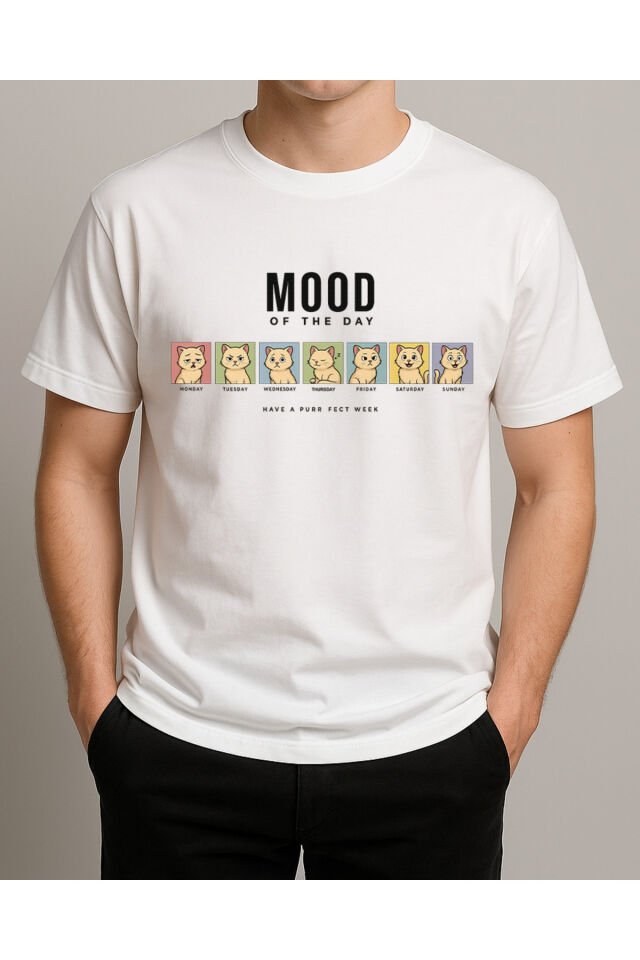 Tişört Unisex (Mood2) Erkek Beyaz - M
