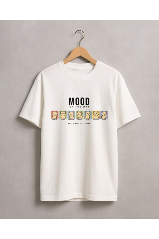 Tişört Unisex (Mood2) Erkek Beyaz - S