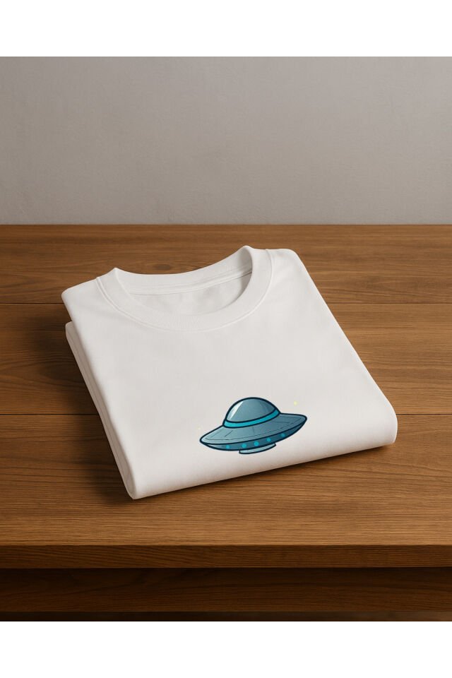 Tişört Unisex (Dünya Ufo) Kadin Beyaz - 2XL