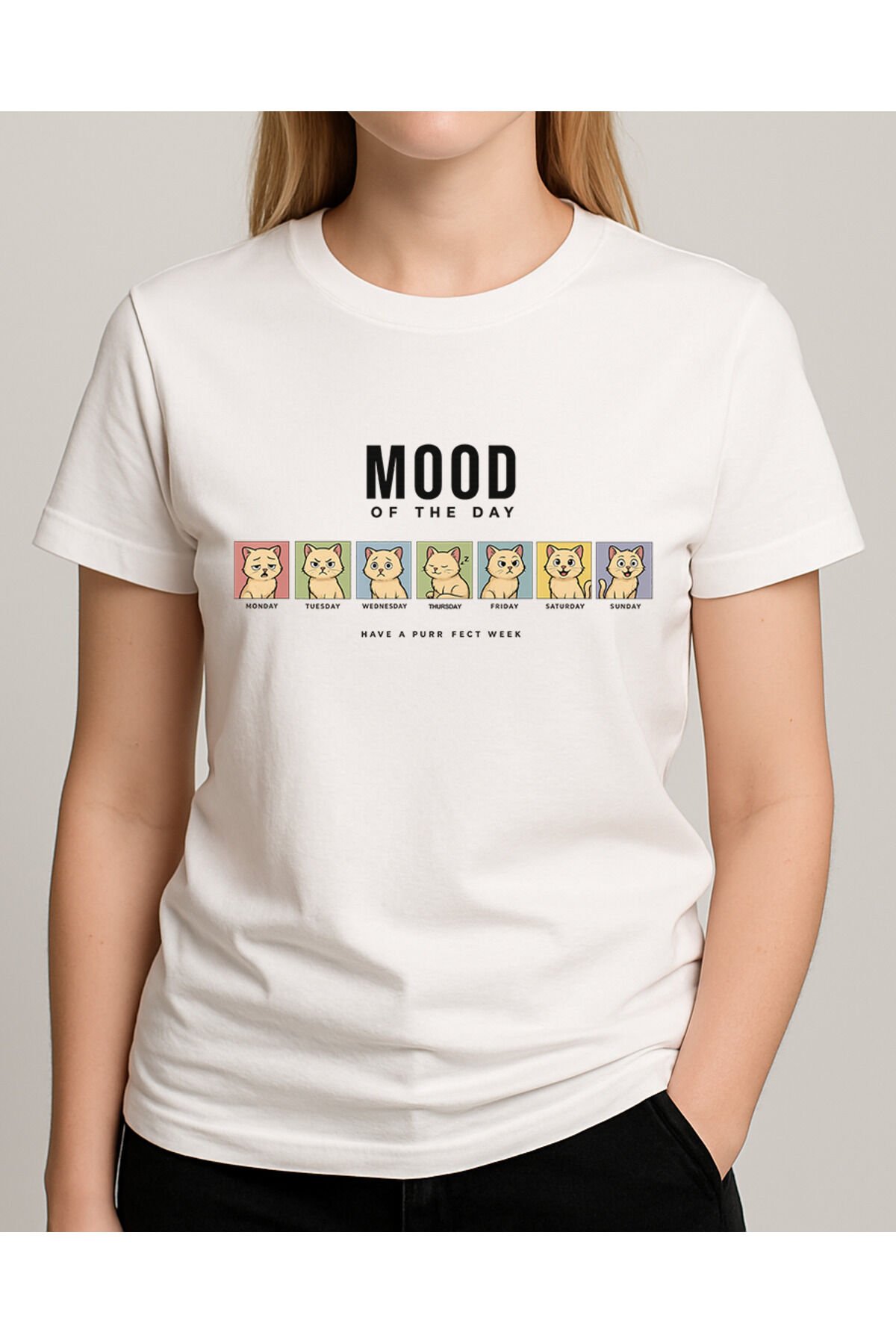 Tişört Unisex (Mood2) Kadin Beyaz - S