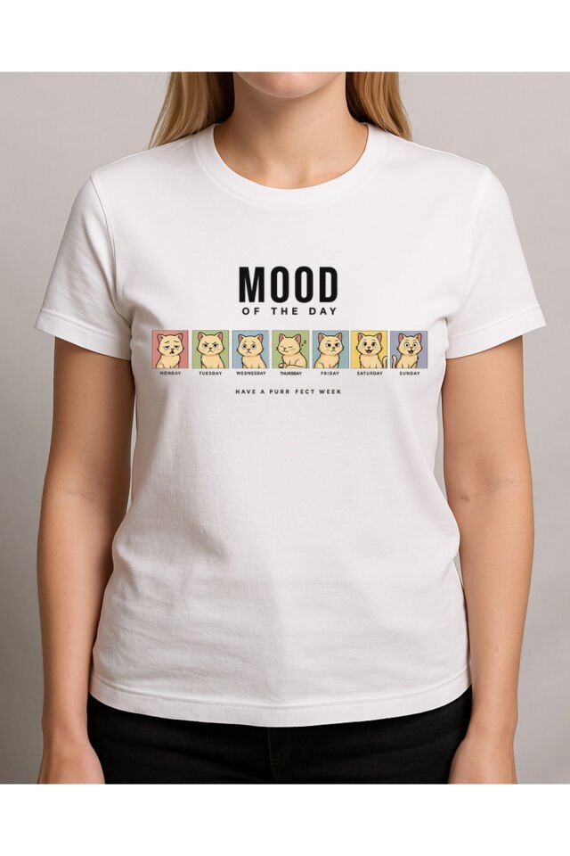 Tişört Unisex (Mood2) Kadin Beyaz - L