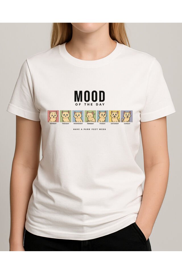 Tişört Unisex (Mood2) Kadin Beyaz - M