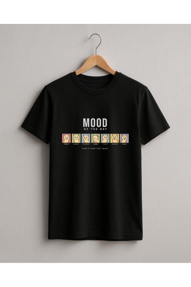 Tişört Unisex Çocuk (Mood2) Erkek Si̇yah - 4-5 Yaş