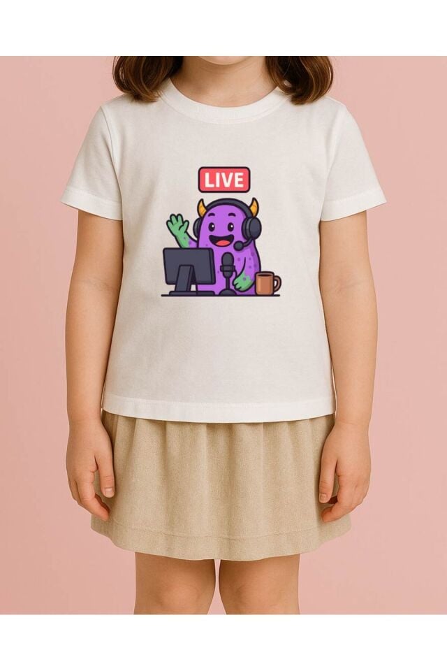 TİŞÖRT UNİSEX ÇOCUK ( LİVE MOR YARATIK )