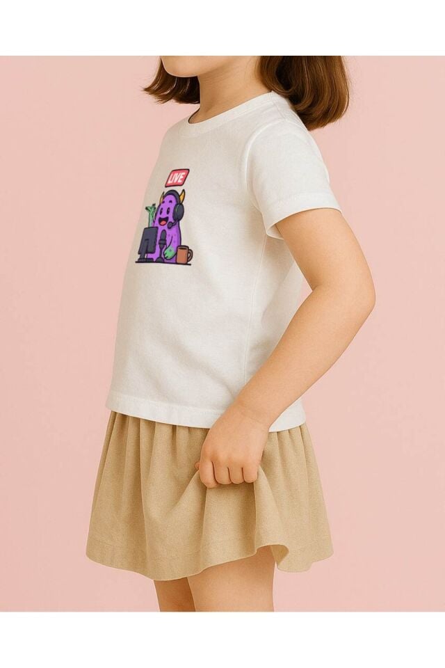 TİŞÖRT UNİSEX ÇOCUK ( LİVE MOR YARATIK )