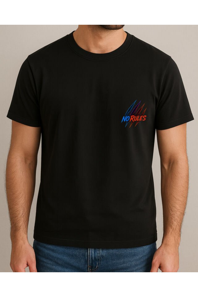 Tişört Unisex (No Rules) Erkek Si̇yah - M