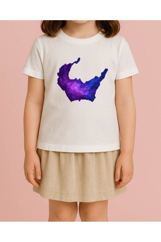 Tişört Unisex Çocuk (Mor Galaksi)