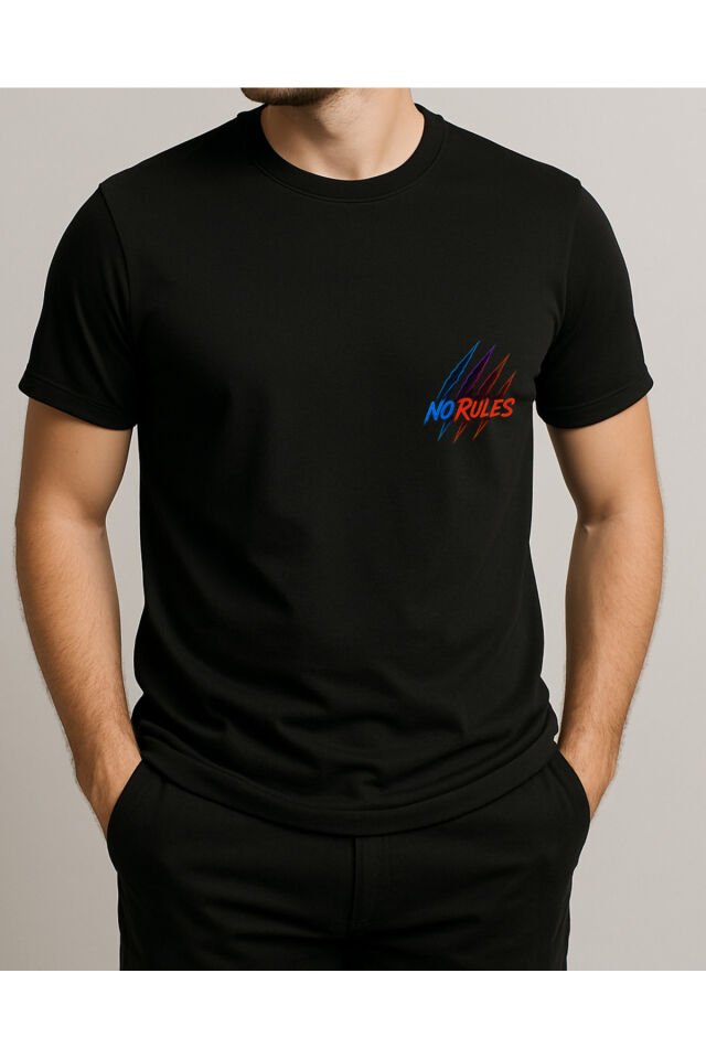 Tişört Unisex (No Rules) Erkek Si̇yah - S