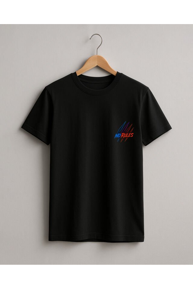 Tişört Unisex (No Rules) Erkek Si̇yah - XL