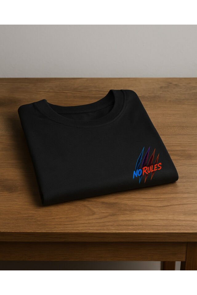 Tişört Unisex (No Rules) Kadin Si̇yah - 4-5 Yaş