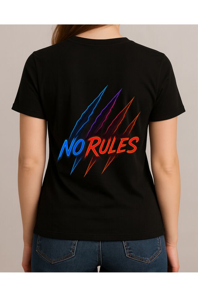 Tişört Unisex (No Rules) Kadin Si̇yah - M