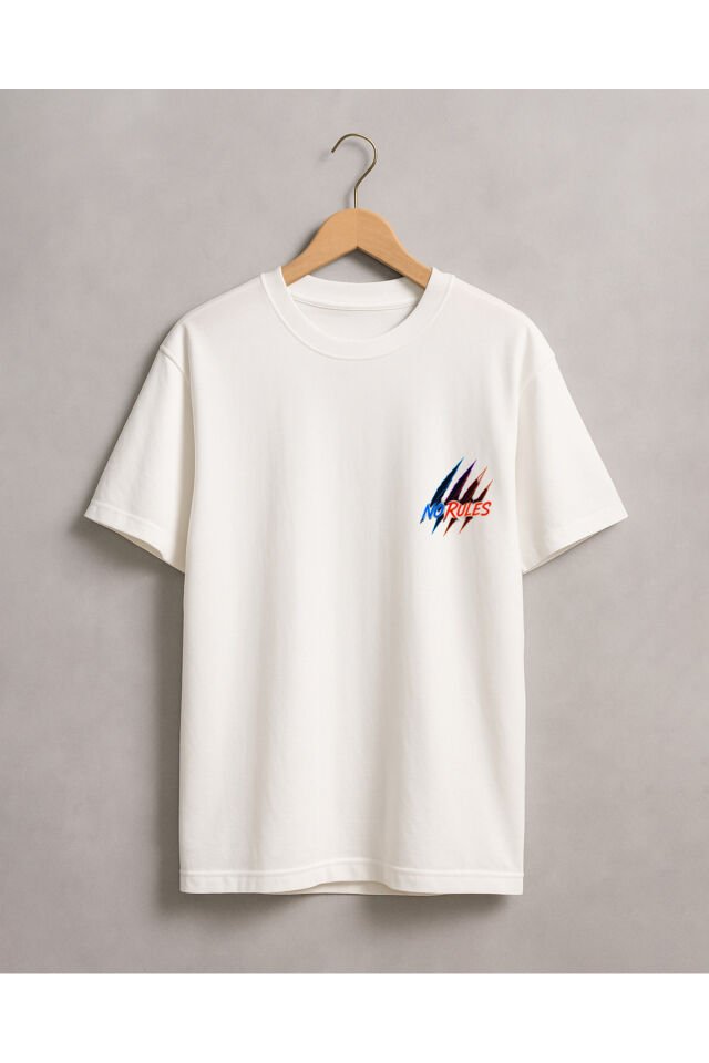 Tişört Unisex (No Rules) Erkek Beyaz - 2XL