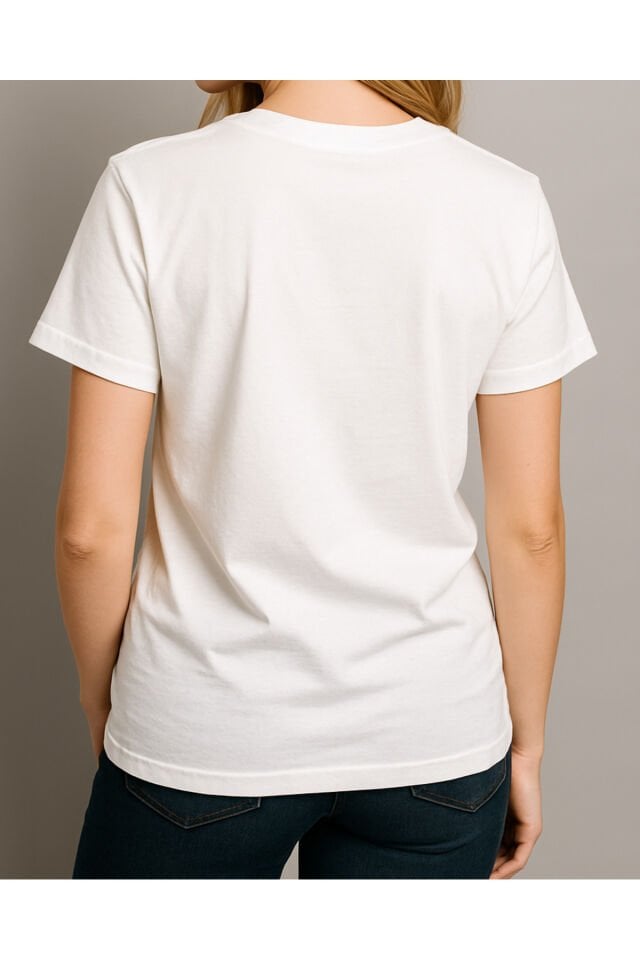 Tişört Unisex (Dünya Uydu) Kadin Beyaz - 2XL