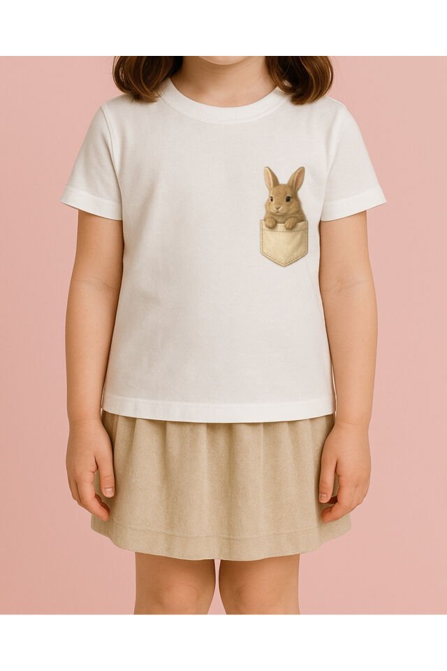 Tişört Unisex Çocuk (Cepli Tavşan)