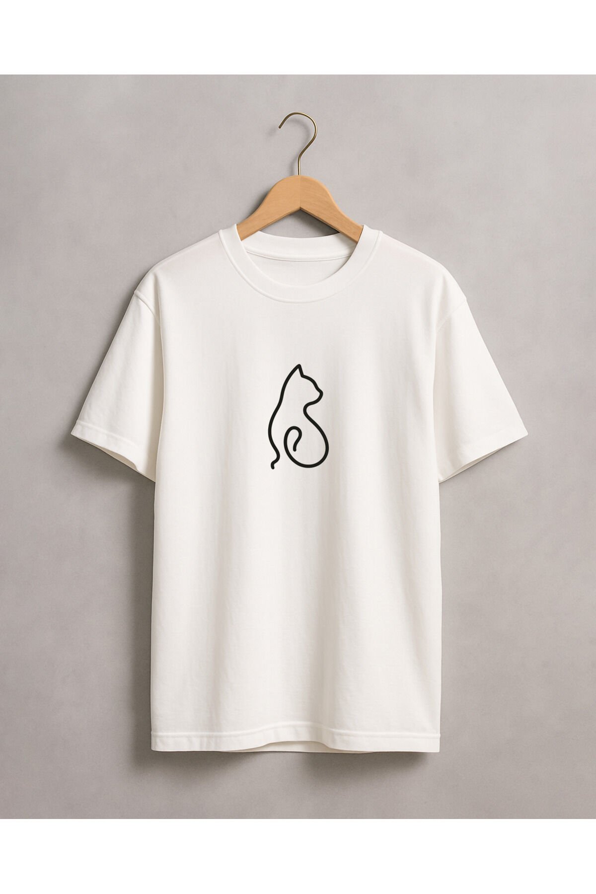 Tişört Unisex Çocuk (Kedi) Kiz Beyaz - 10-11 Yaş