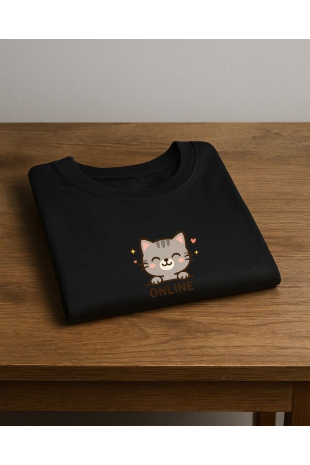 TİŞÖRT UNİSEX ( GRİ KEDİ İKİLİ )