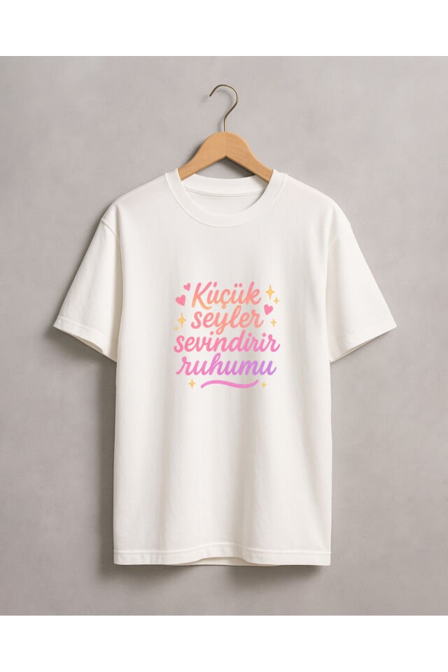 Tişört Unisex Çocuk (Pembe Yazı) Kiz Beyaz - 4-5 Yaş