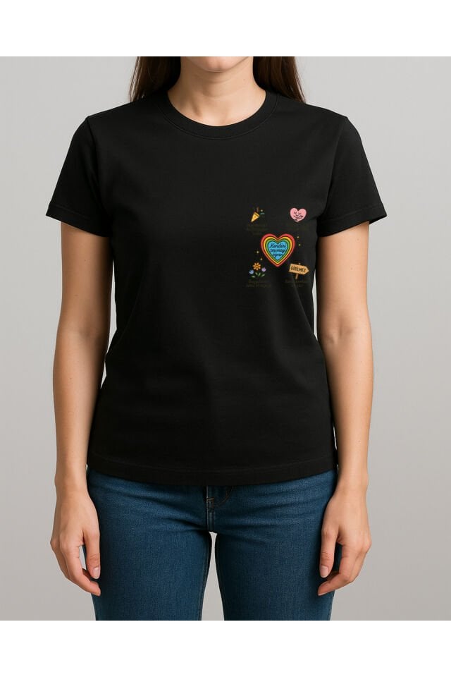 TİŞÖRT UNİSEX ÇOCUK ( RENKLİ KALP )