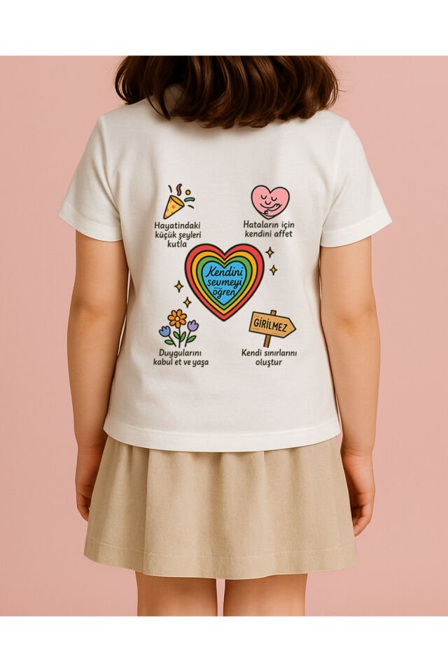 TİŞÖRT UNİSEX ÇOCUK ( RENKLİ KALP )