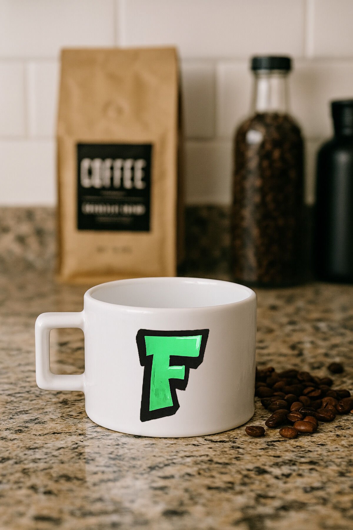 KAHVE KUPASI HARF BASKILI