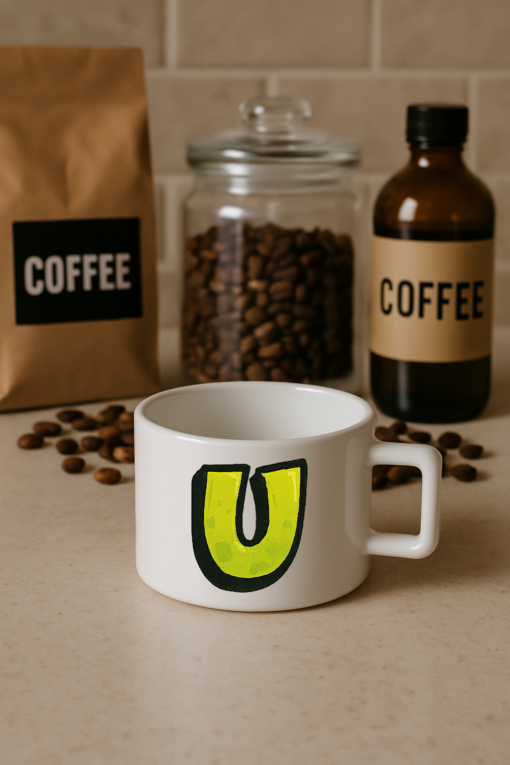 Harf Baskılı Kahve Kupası