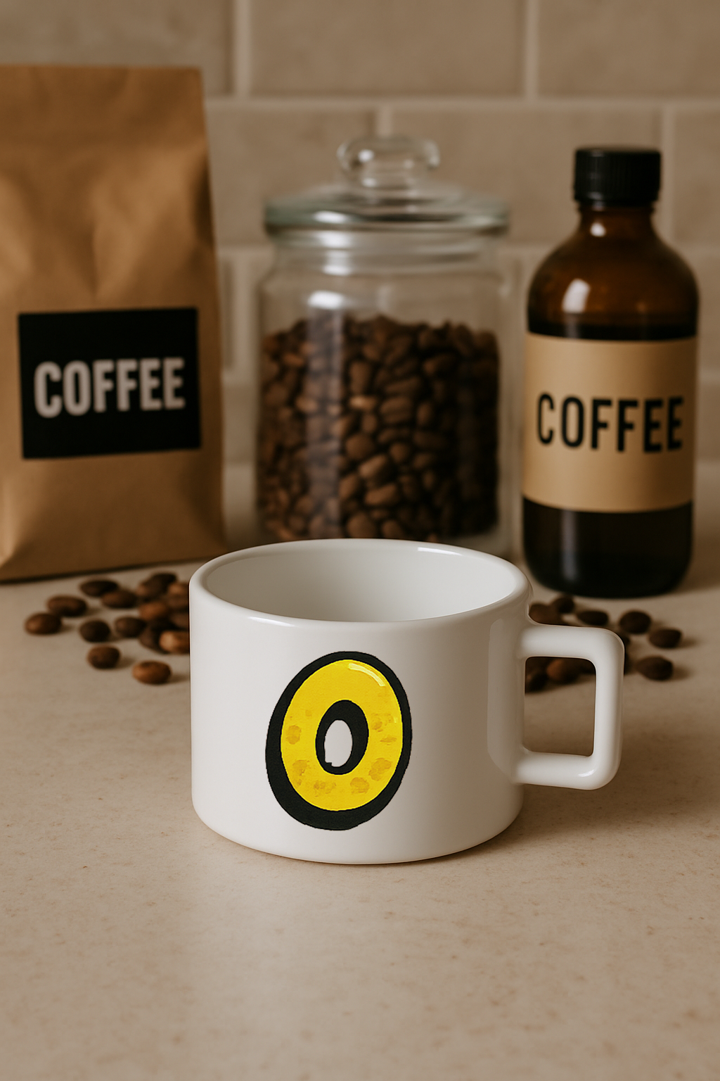 Harf Baskılı Kahve Kupası