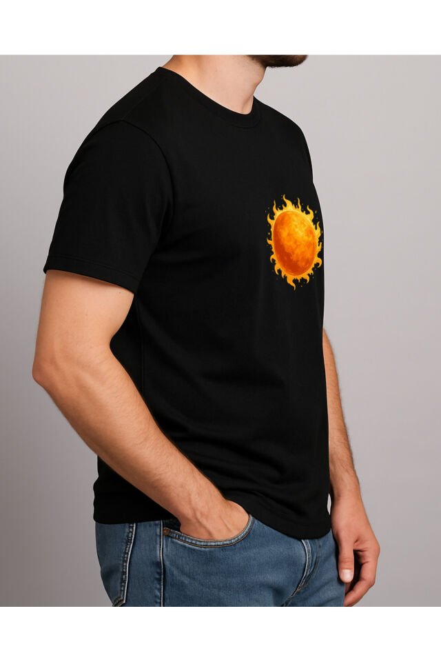 Tişört Unisex (Güneş) Erkek Si̇yah - S
