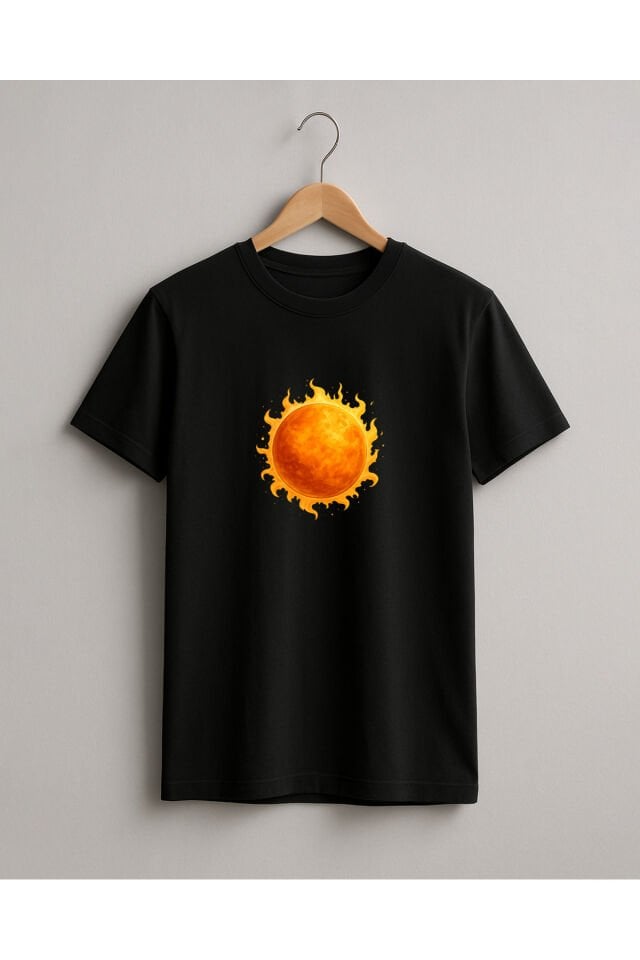 Tişört Unisex (Güneş) Erkek Si̇yah - M