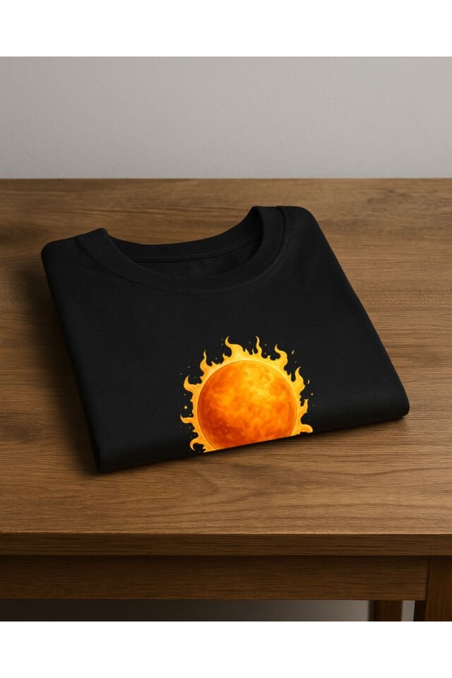 Tişört Unisex (Güneş) Erkek Si̇yah - M