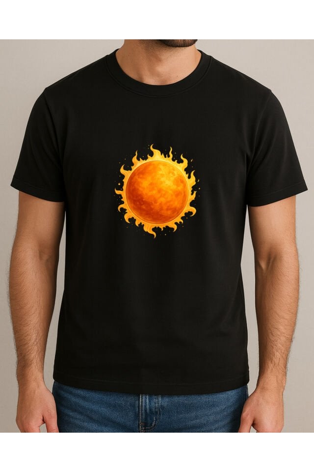 Tişört Unisex (Güneş) Erkek Si̇yah - M