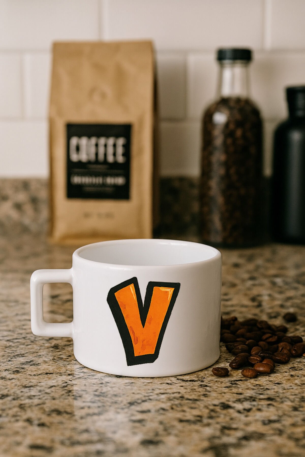 KAHVE KUPASI HARF BASKILI