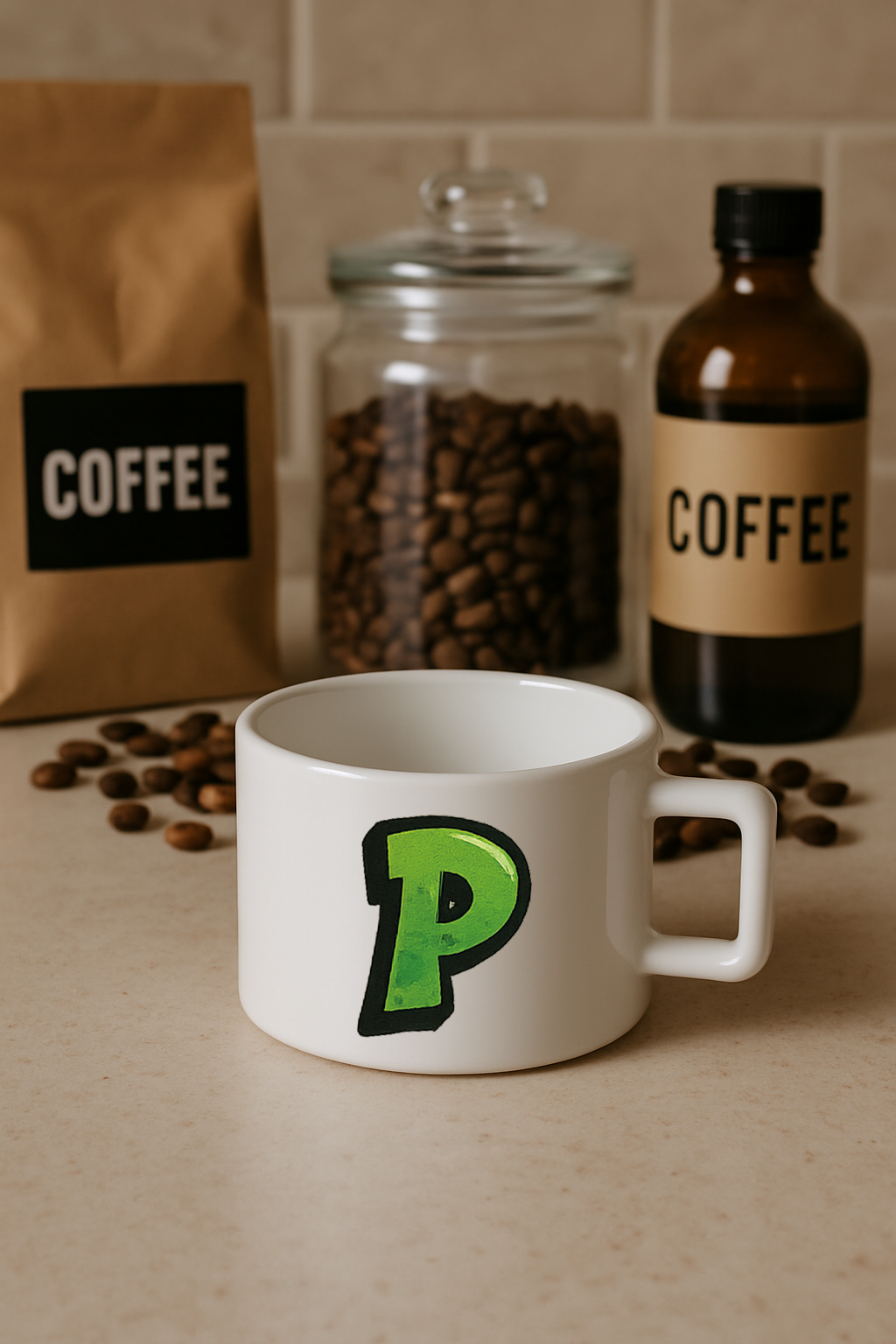 KAHVE KUPASI HARF BASKILI