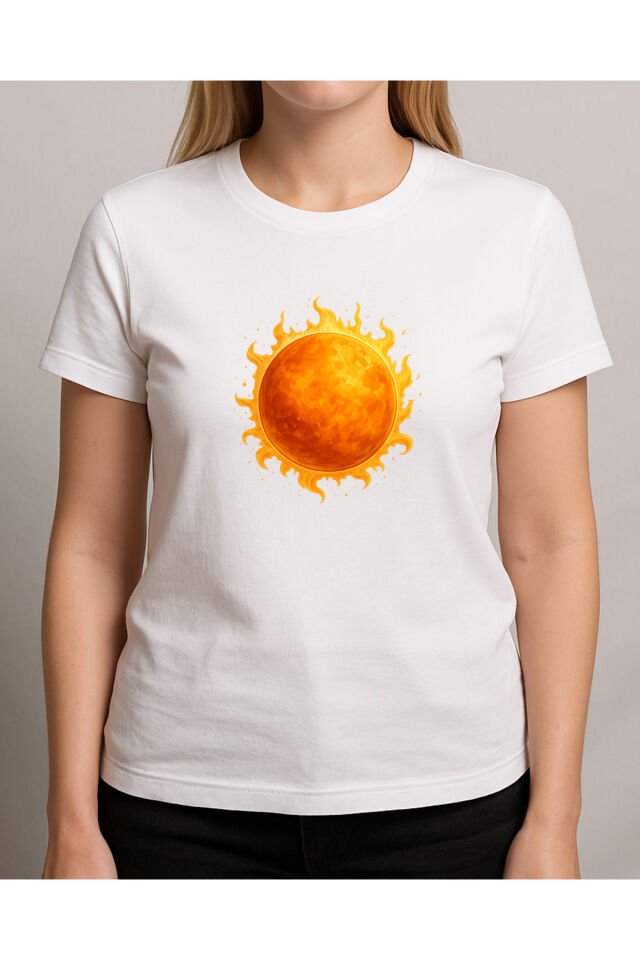 Tişört Unisex (Güneş) Kadin Beyaz - 2XL