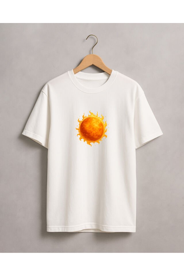 Tişört Unisex (Güneş) Kadin Beyaz - XL